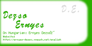 dezso ernyes business card